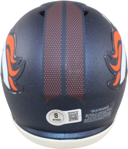 Troy Franklin Autographed/Signed Denver Broncos Mini Helmet Beckett WIT 59399