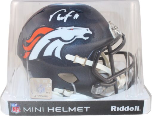 Troy Franklin Autographed/Signed Denver Broncos Mini Helmet Beckett WIT 59399