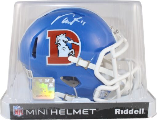 Troy Franklin Autographed/Signed Denver Broncos TB Mini Helmet Beckett W 59397
