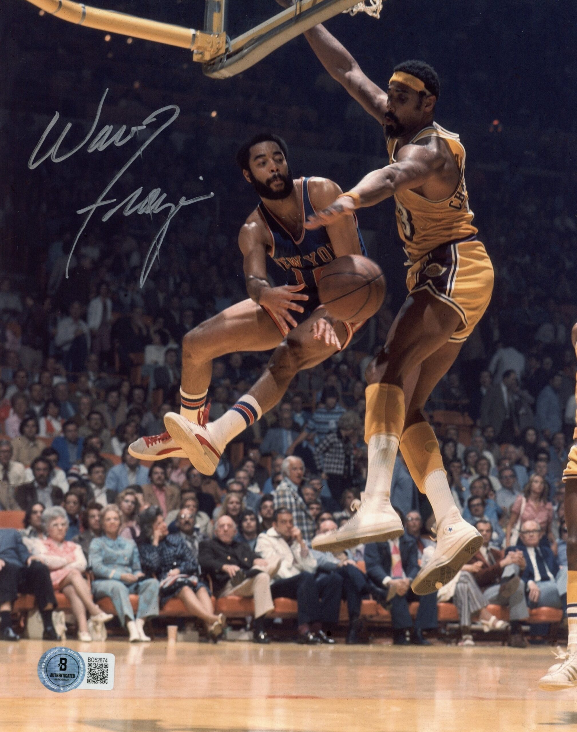 Walt Frazier Autographed/Signed New York Knicks 8x10 Photo AS IS Beckett 57407
