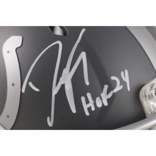 Dwight Freeney Signed Indianapolis Colts Slate Mini Helmet HOF Beckett 50324