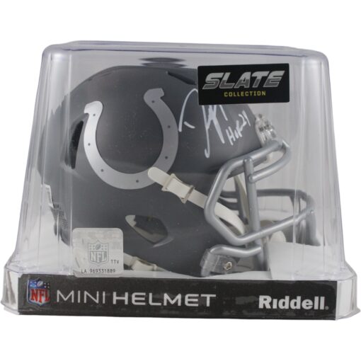Dwight Freeney Signed Indianapolis Colts Slate Mini Helmet HOF Beckett 50324