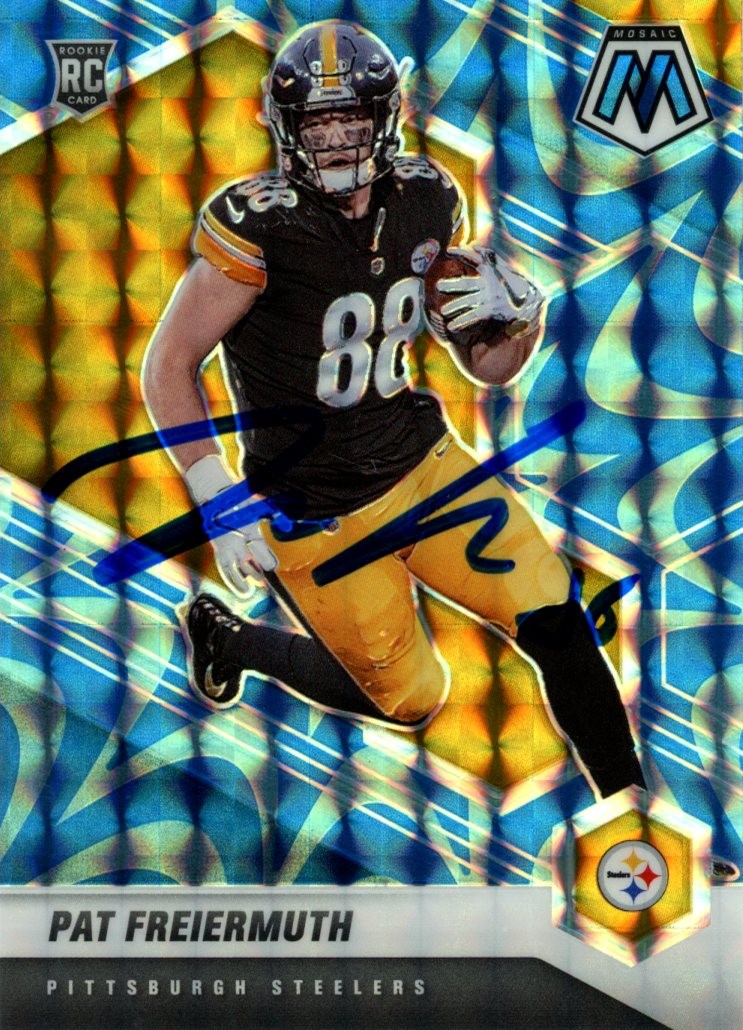 Pat Freiermuth Signed 21 Panini Mosaic Reactrive Blue #332 Card Beckett 56990 1 Pat Freiermuth Signed 21 Panini Mosaic Reactrive Blue #332 Card Beckett 56990