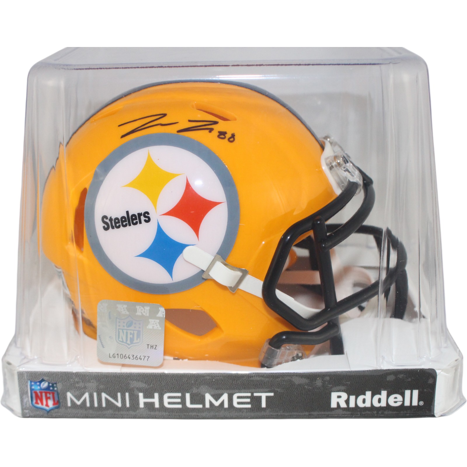 Pat Freiermuth Autographed Pittsburgh Steelers Mini Helmet Beckett Witness 53141 5 Pat Freiermuth Autographed Pittsburgh Steelers Mini Helmet Beckett Witness 53141