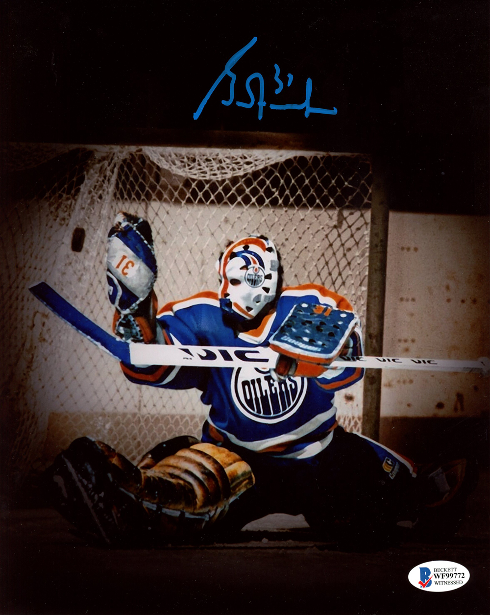 Grant Fuhr Autographed/Signed Edmonton Oilers 8x10 Photo Beckett