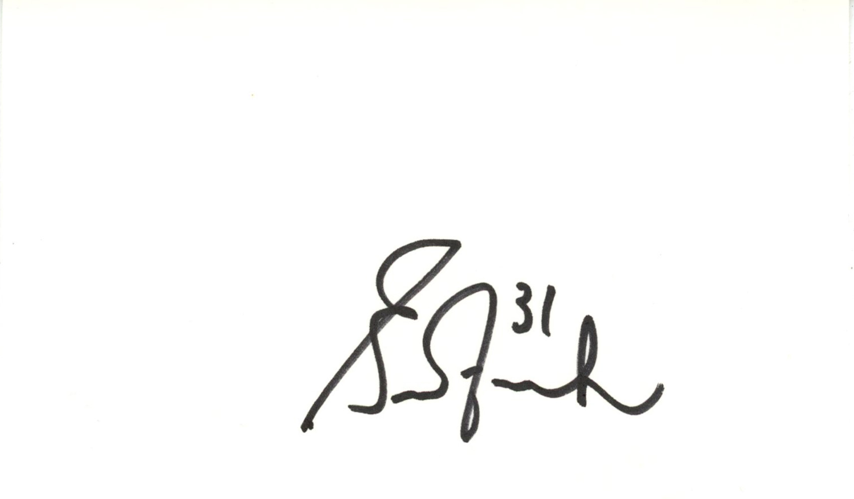 Grant Fuhr Autographed/Signed Edmonton Oilers Index Card Beckett 45267