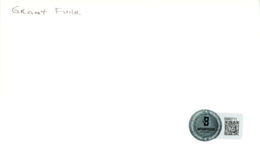 Grant Fuhr Autographed/Signed Edmonton Oilers Index Card Beckett 45267