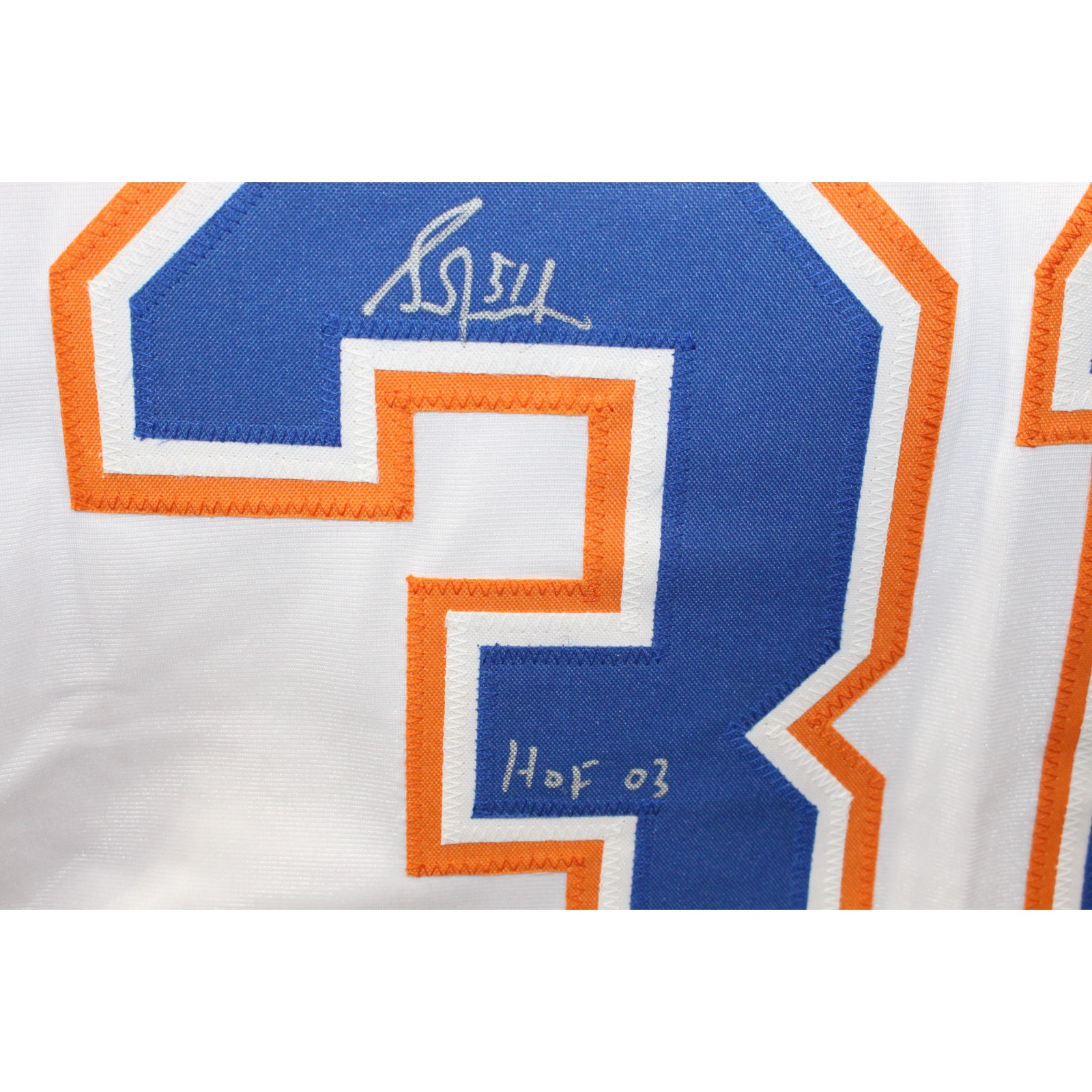 Grant Fuhr Autographed/Signed Pro Style White Jersey HOF JSA