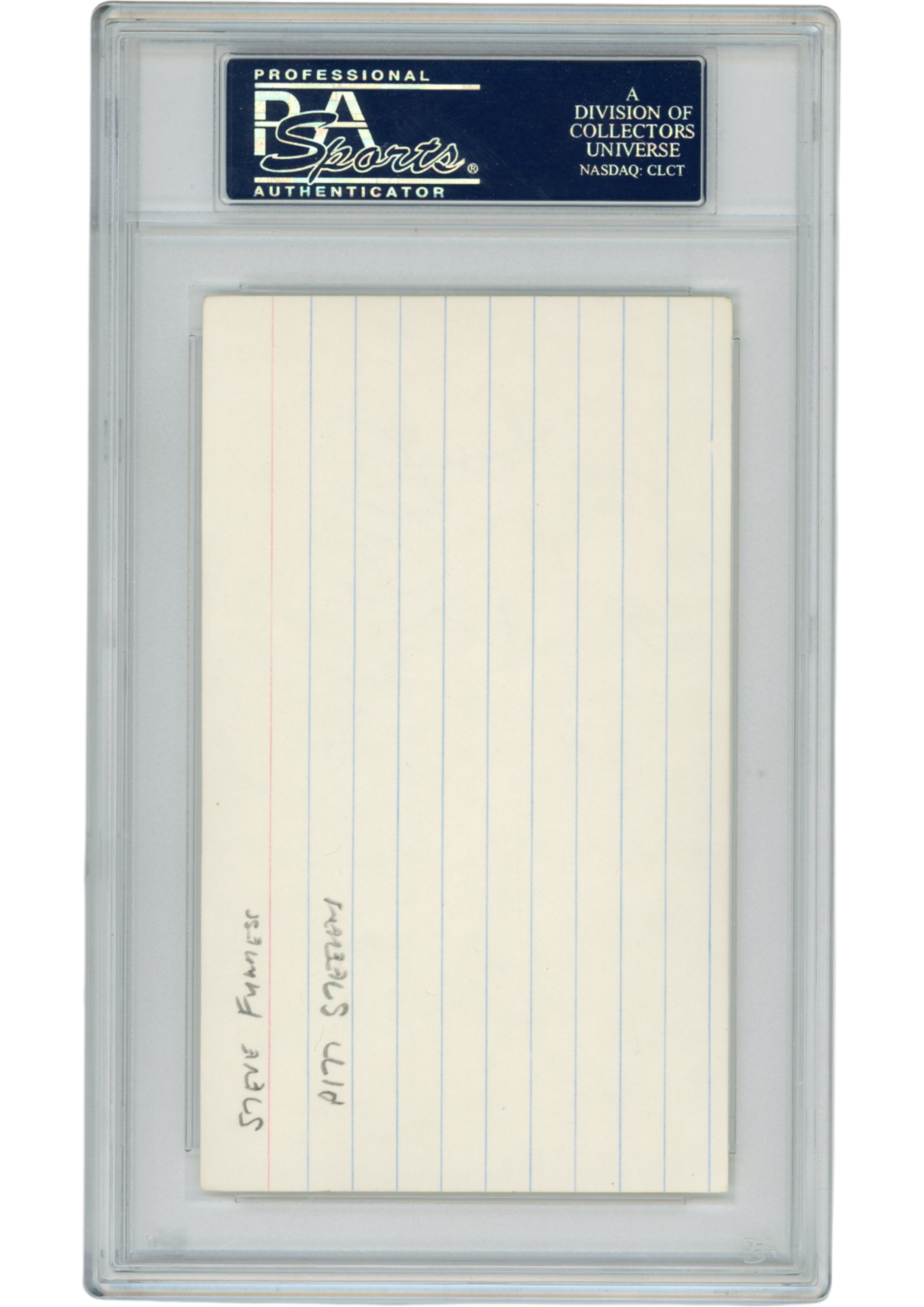 Steve Furness Autographed Pittsburgh Steelers Index Card Slabbed PSA 54913