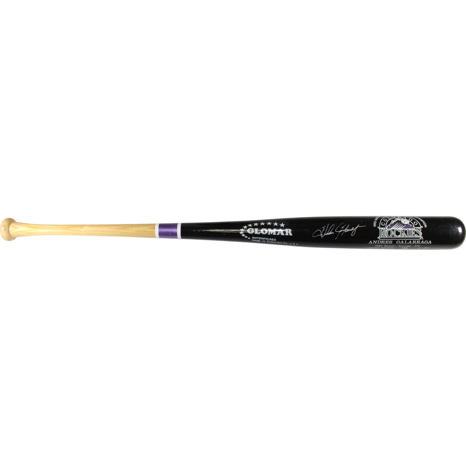 Andres Galarraga Signed Colorado Rockies 93 NL Batting Champ Bat Beckett 53389 2 Andres Galarraga Signed Colorado Rockies 93 NL Batting Champ Bat Beckett 53389