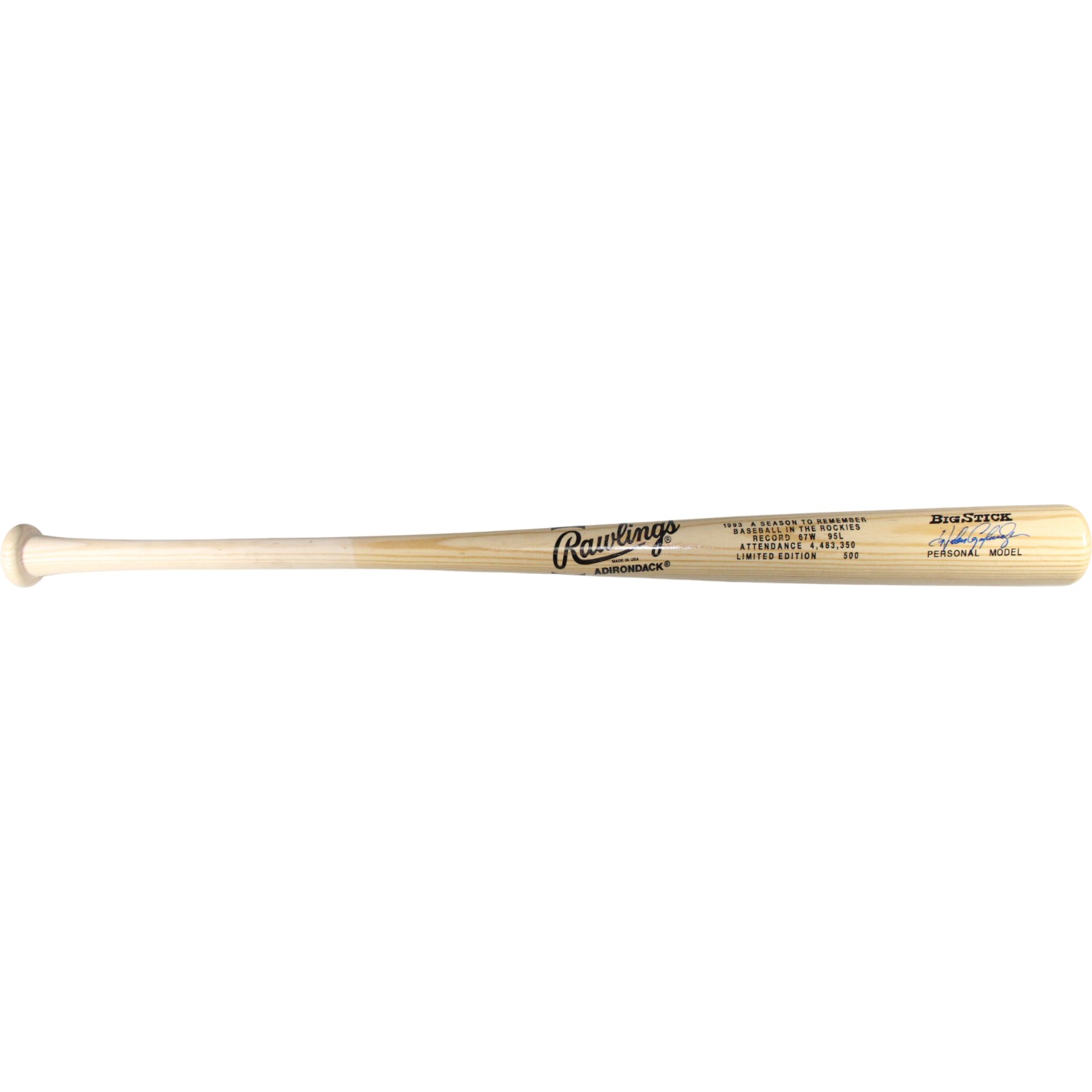 Andres Galarraga Autographed Colorado Rockies 1993 Season Bat Beckett 53388 2 Andres Galarraga Autographed Colorado Rockies 1993 Season Bat Beckett 53388