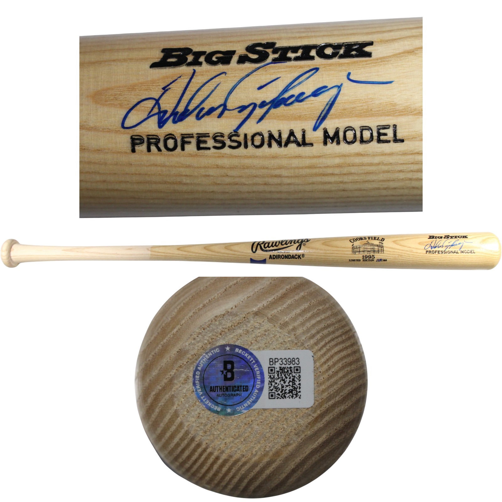 Andres Galarraga Autographed Colorado Rockies 1995 Coors Field Bat Beckett 53437