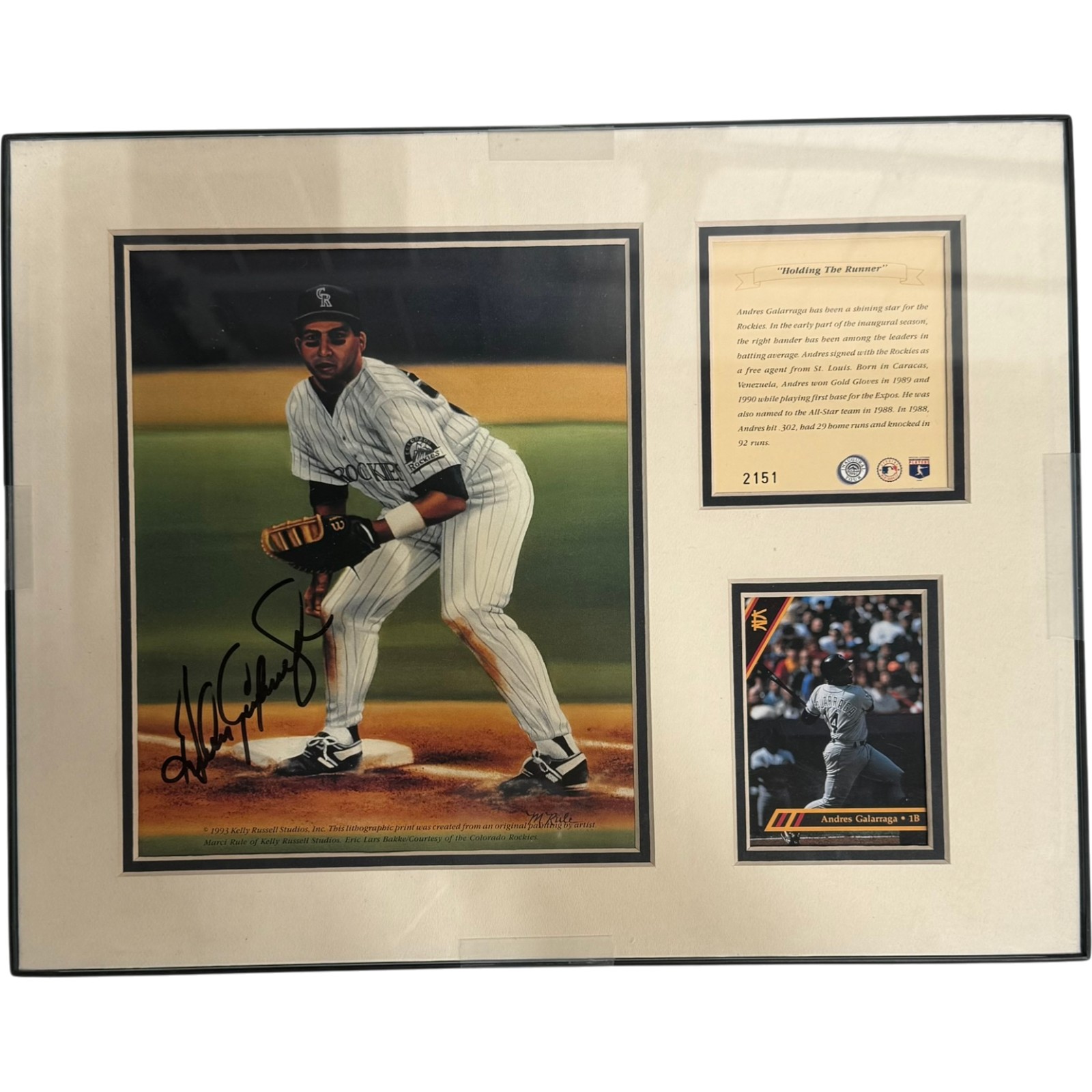 Andres Galarraga Autographed Colorado Rockies Framed 8x10 Photo Beckett 55356 3 Andres Galarraga Autographed Colorado Rockies Framed 8x10 Photo Beckett 55356