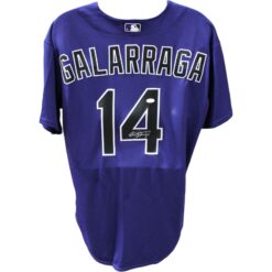Andres Galarraga Signed Colorado Rockies Purple Majestic Jersey JSA 44649 