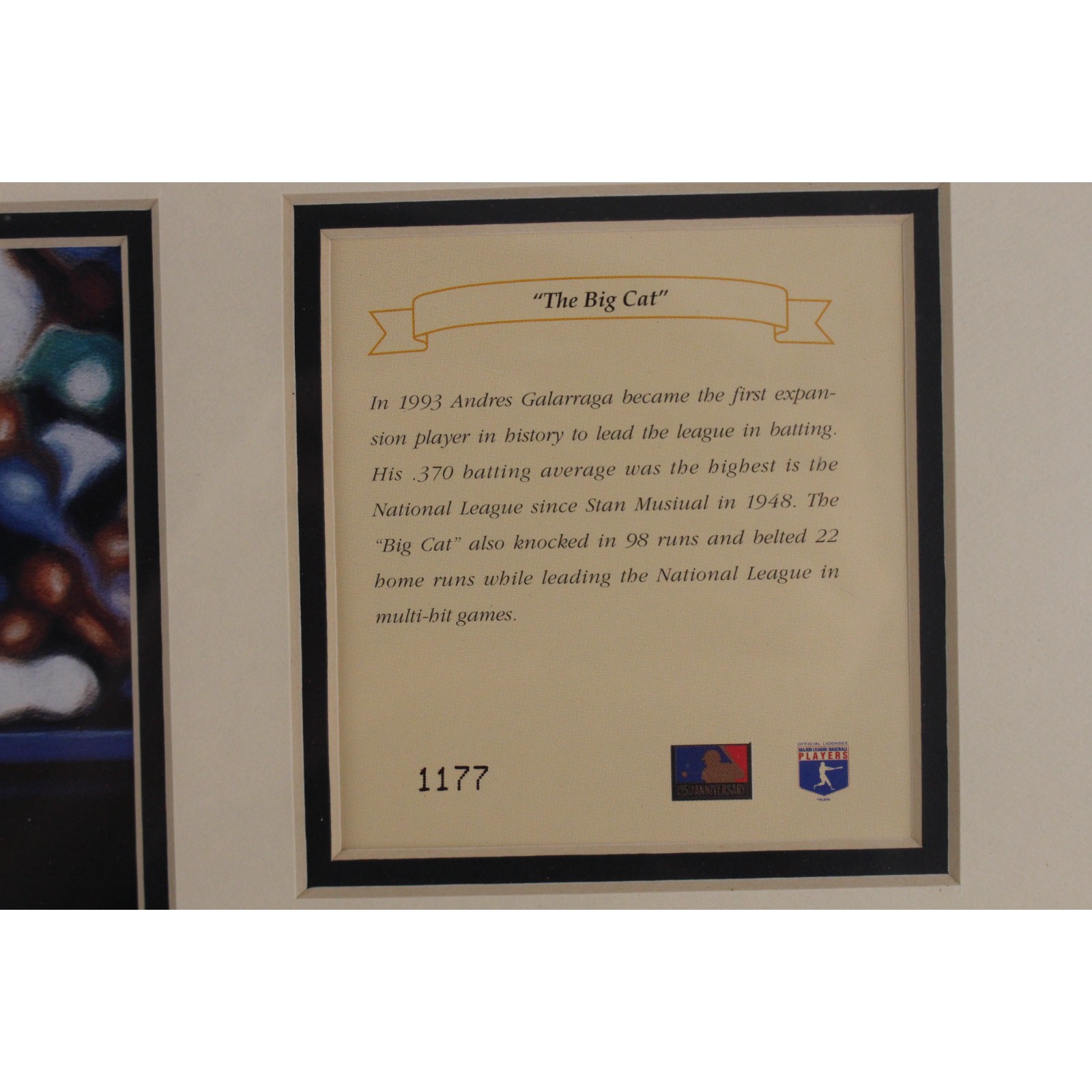 Andres Galarraga Autographed Colorado Rockies Matted Photo & Card Beckett 51531 4 Andres Galarraga Autographed Colorado Rockies Matted Photo & Card Beckett 51531