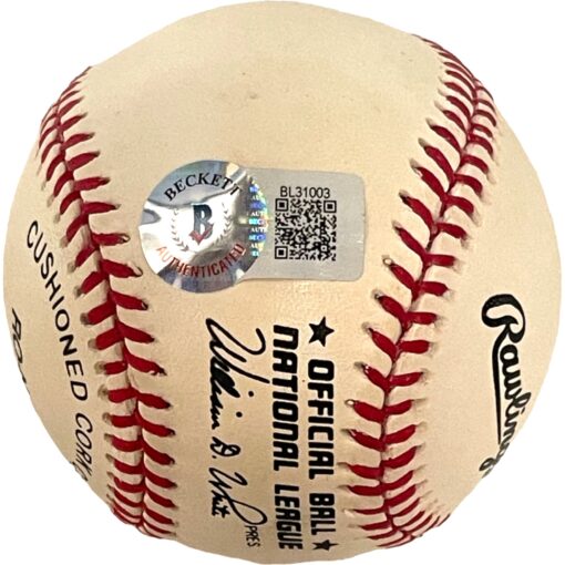 Andres Galarraga Autographed/Signed Rockies NL Baseball Insc. BAS