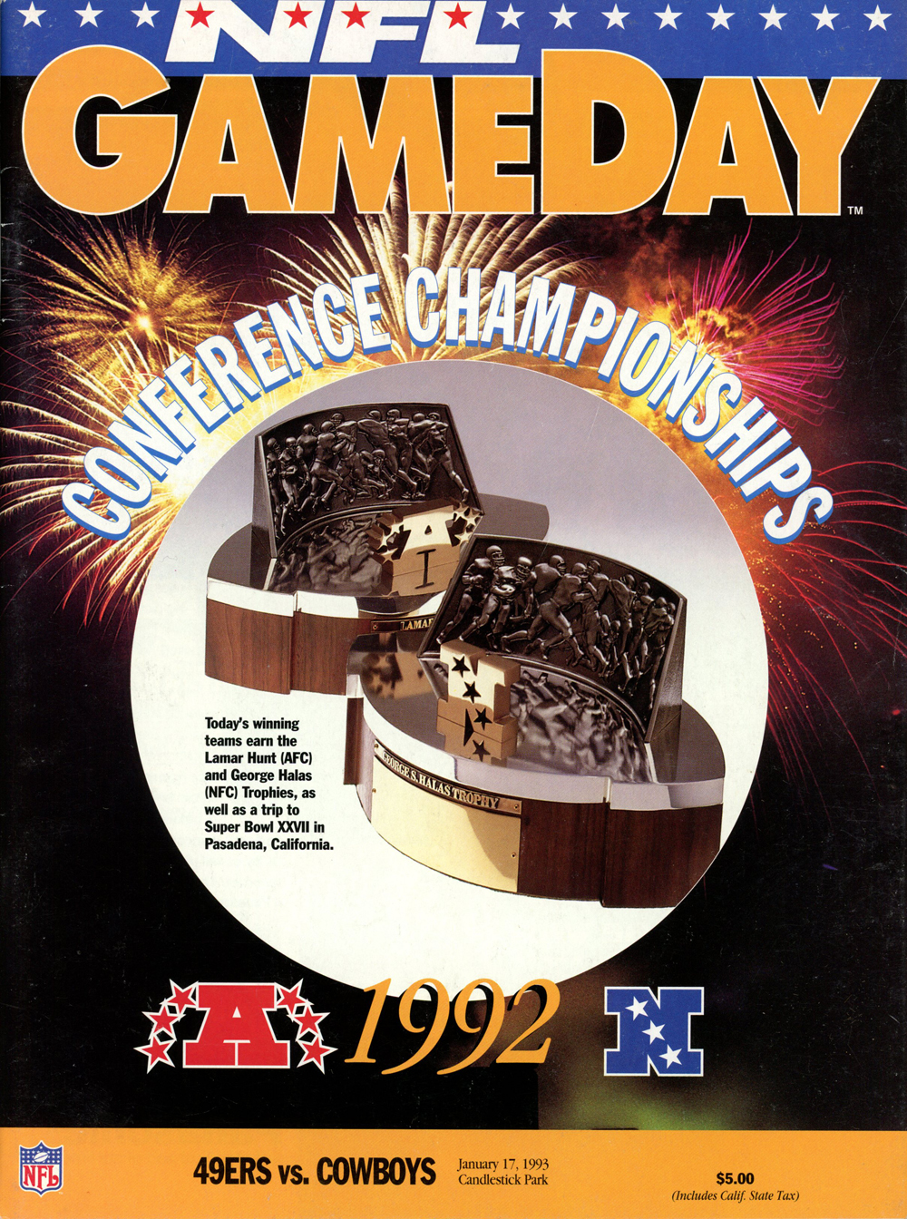 NFL Gameday Magazine 1992 Conference Championships 49ers vs Cowboys