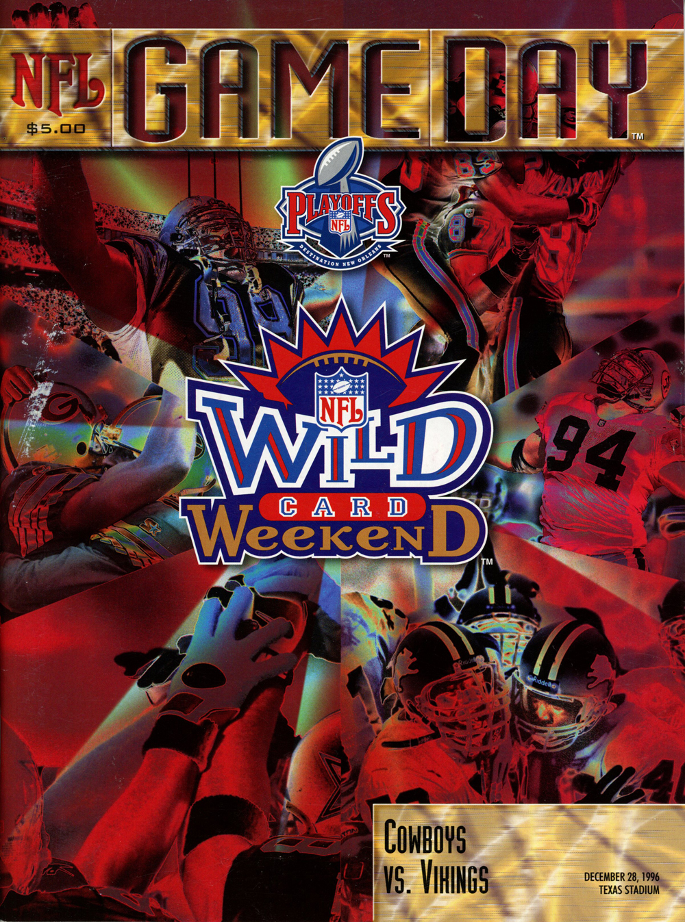 Wild Card Weekend 12/28/1996 Gameday Magazine Cowboys vs Vikings