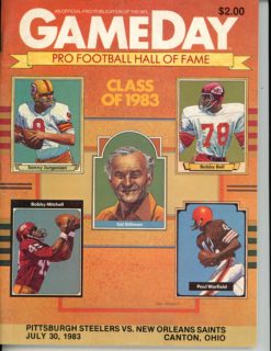 Gameday Class Of 1983 Pro Football Hall Of Fame Magazine Program