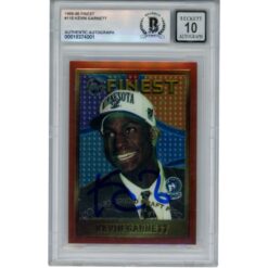 Kevin Garnett Autographed 95-96 Topps Finest #115 Trading Card Beckett 50847