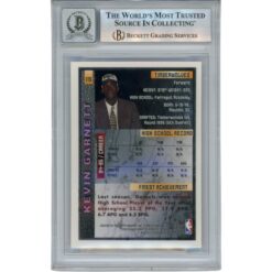 Kevin Garnett Autographed 95-96 Topps Finest #115 Trading Card Beckett 50864