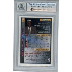 Kevin Garnett Autographed 95-96 Topps Finest #115 Trading Card Beckett 50871