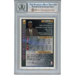 Kevin Garnett Autographed 95-96 Topps Finest #115 Trading Card Beckett 50875