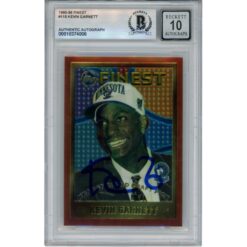 Kevin Garnett Autographed 95-96 Topps Finest #115 Trading Card Beckett 50884