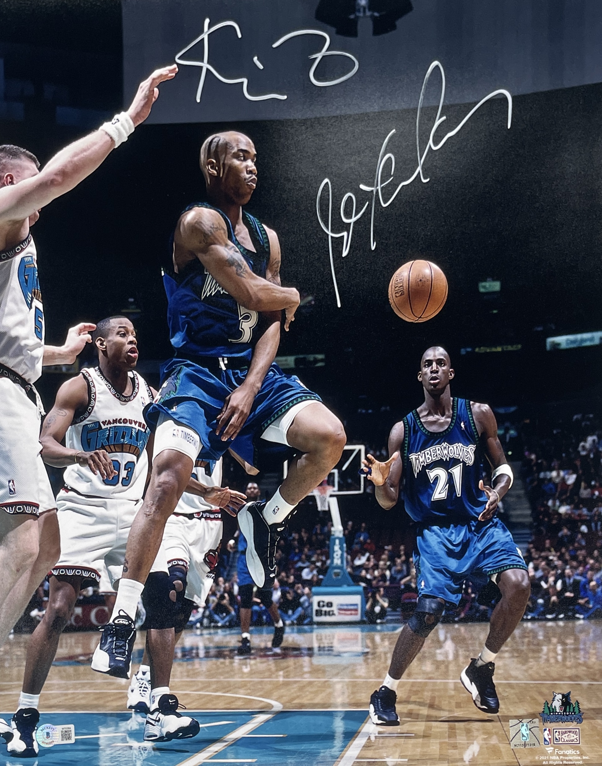 Kevin Garnett Stephon Marbury Autographed 16x20 Photo Beckett 