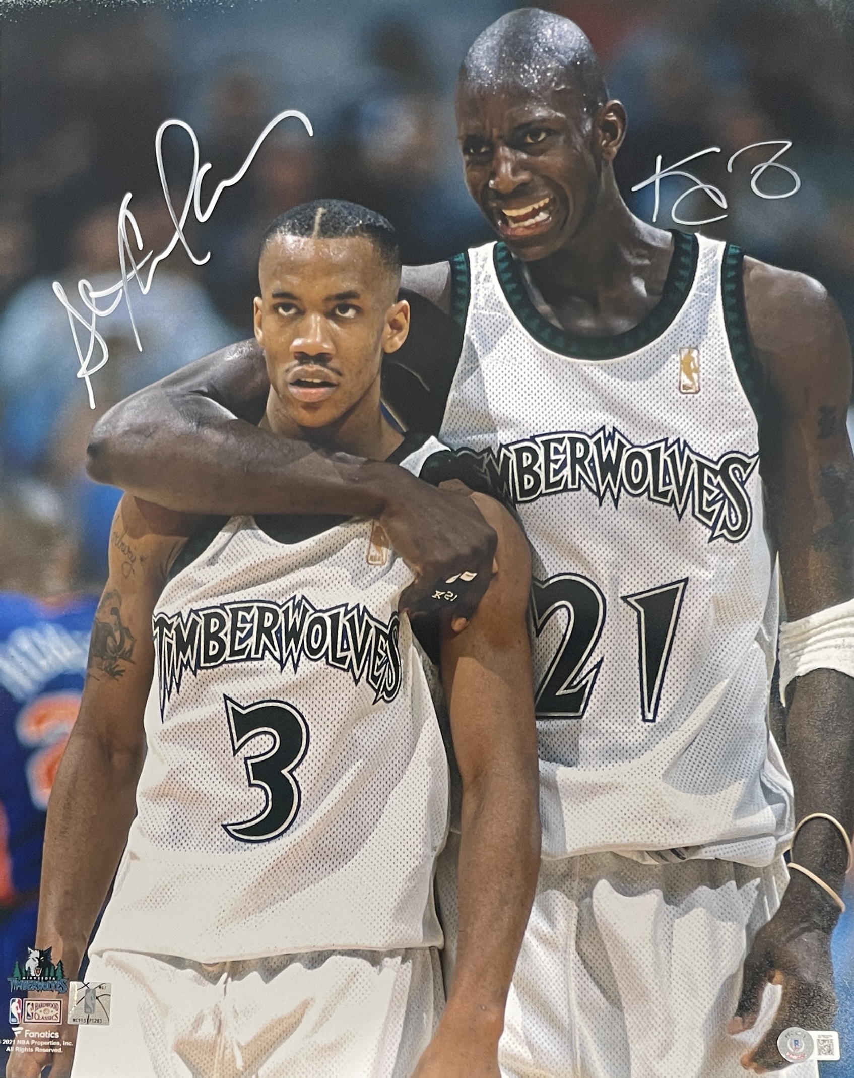 Kevin Garnett Stephon Marbury Autographed 16x20 Photo Beckett 