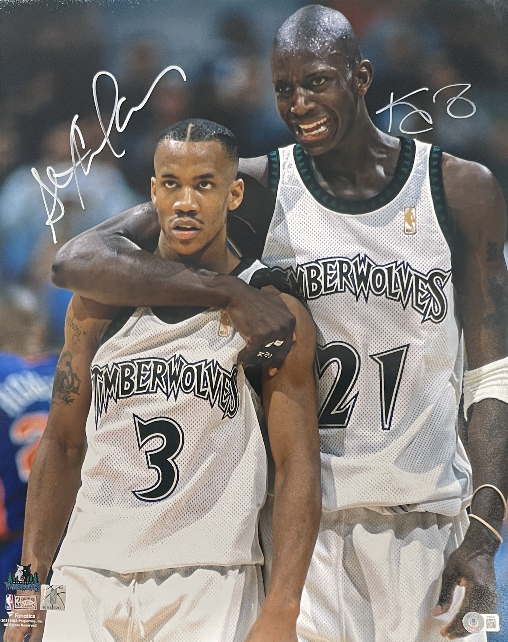 Kevin Garnett Stephon Marbury Autographed 16x20 Photo Beckett