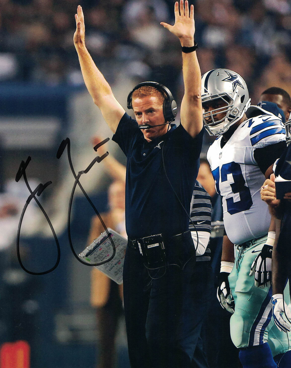 Jason Garrett Autographed/Signed Dallas Cowboys 8×10 Photo Coach 30257