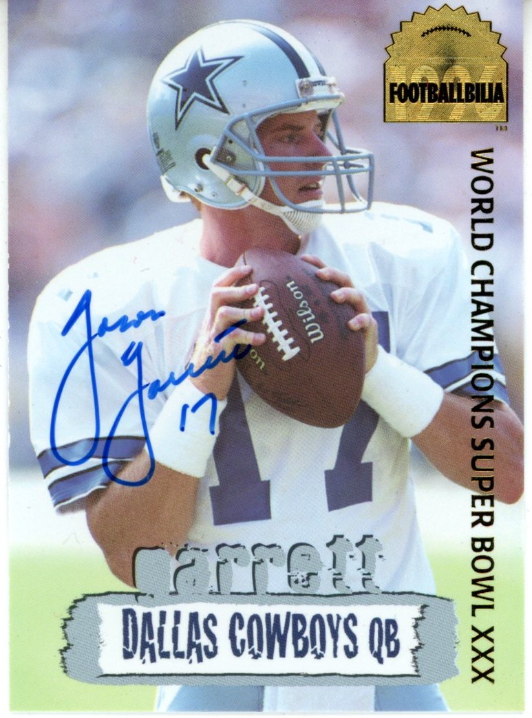 Jason Garrett Autographed Dallas Cowboys 1996 Collector's Edge #DCA-6 Card 55971