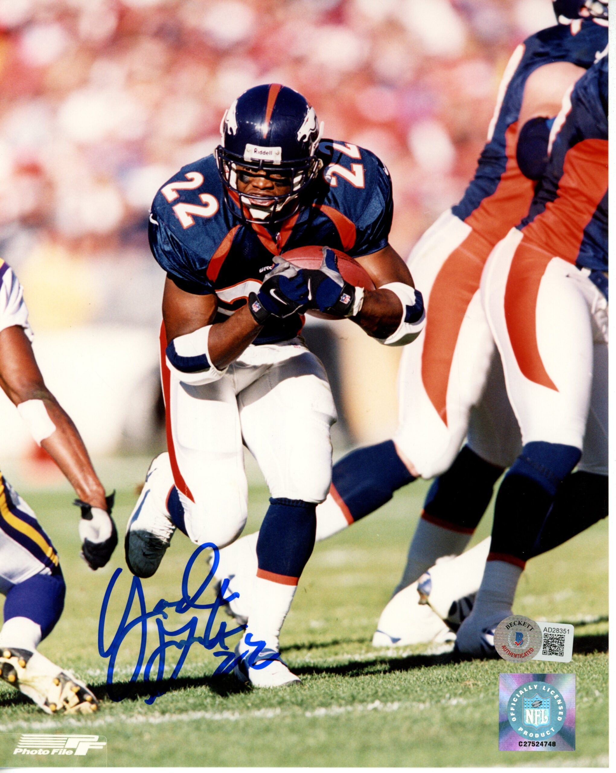 Olandis Gary Autographed/Signed Denver Broncos 8x10 Photo Beckett 55835