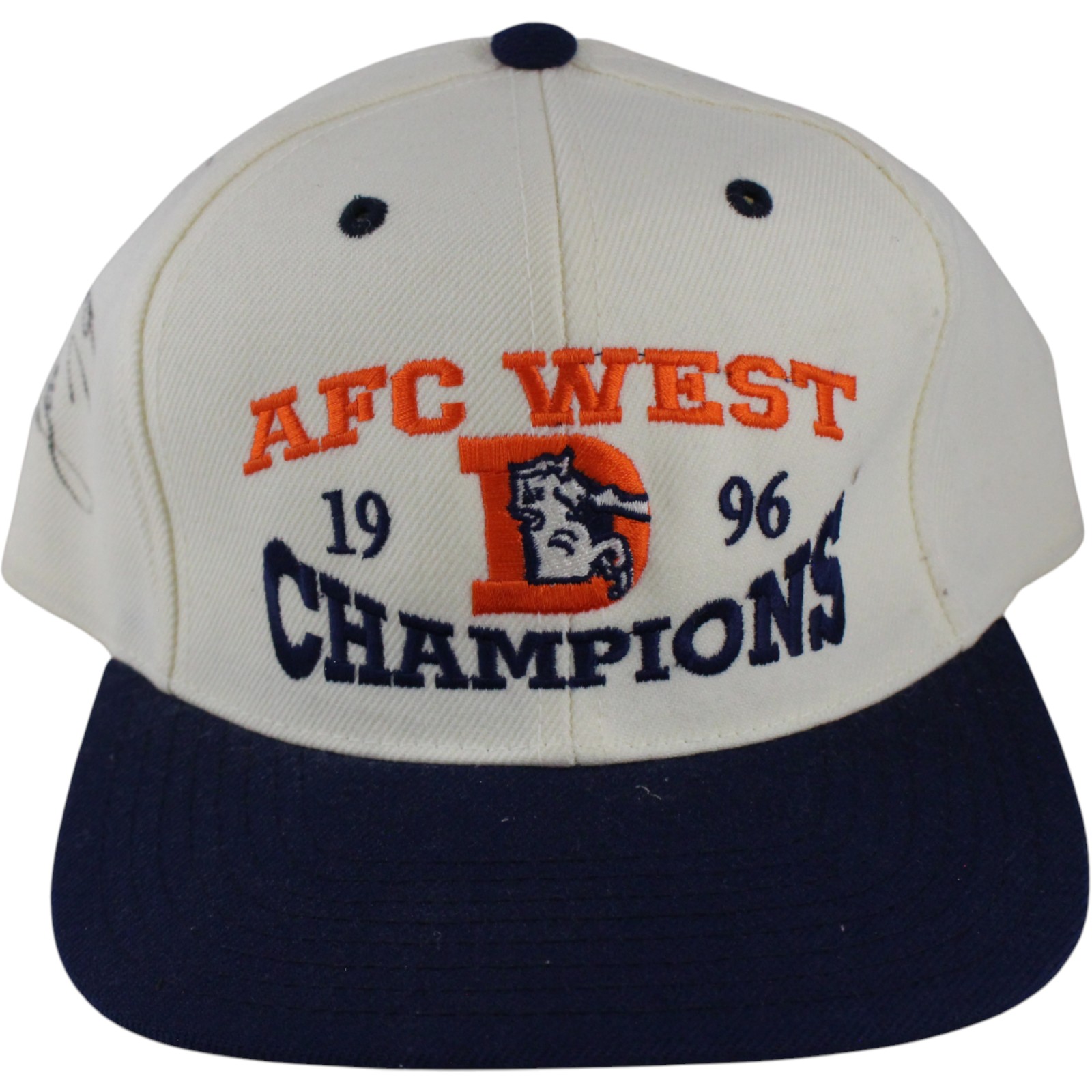 Jumpy Geathers Autographed Denver Broncos 96 AFC West Champs Hat Beckett 52856