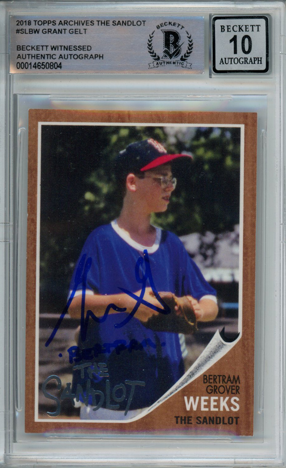 Grant Gelt Signed 2018 Topps Archives Sandlot Trading Card Bertram BAS