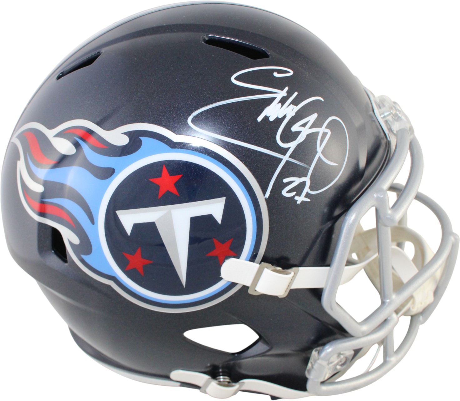 Eddie George Autographed/Signed Tennessee Titans F/S Speed Helmet JSA 59357