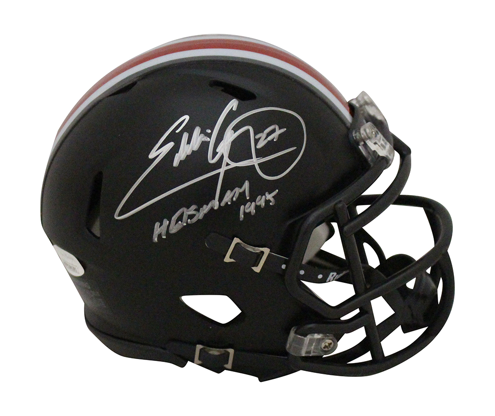 Eddie George Signed Ohio State Buckeyes Black Mini Helmet Heisman JSA 32946