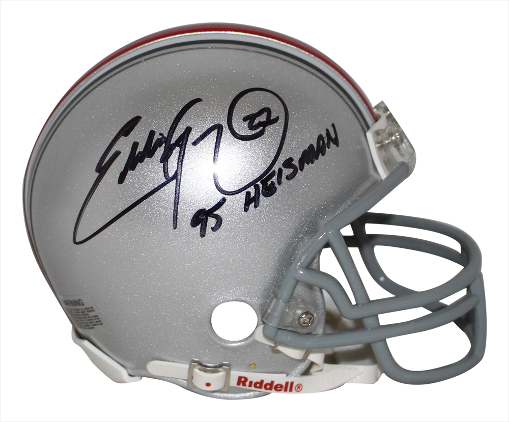 Eddie George Autographed Ohio State Buckeyes Mini Helmet Heisman JSA 32918