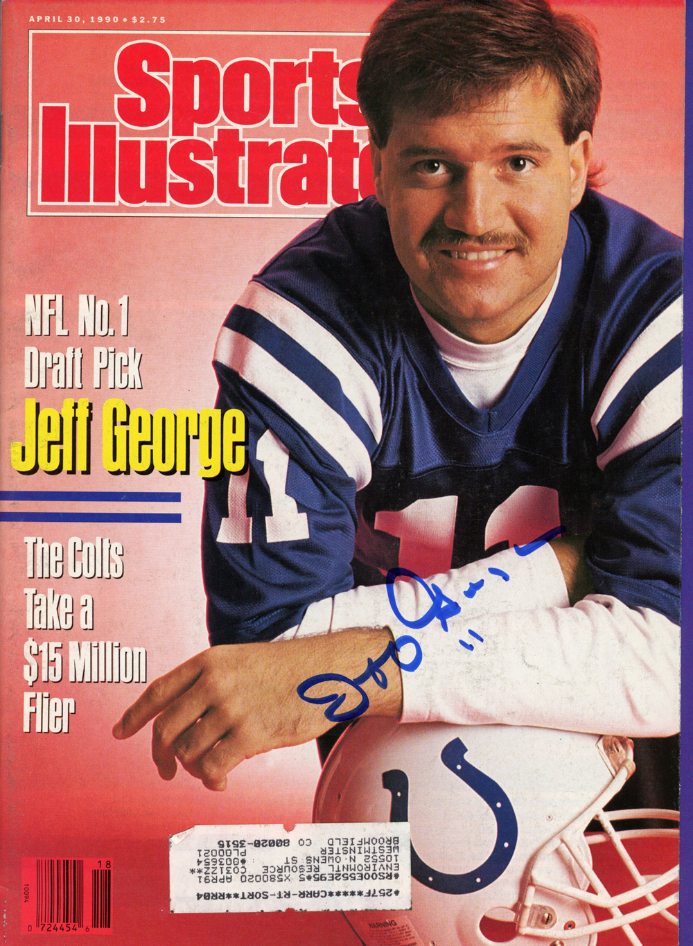 Jeff George Autographed Indianapolis Colts 4/10/1990 Sports Illustrated