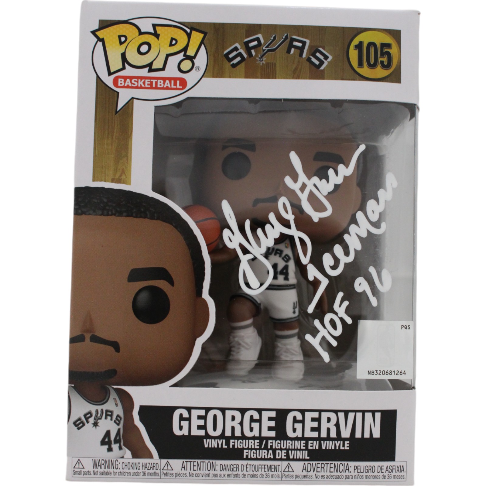 George Gervin Autographed/Signed San Antonio Spurs Funko Pop! Beckett ...