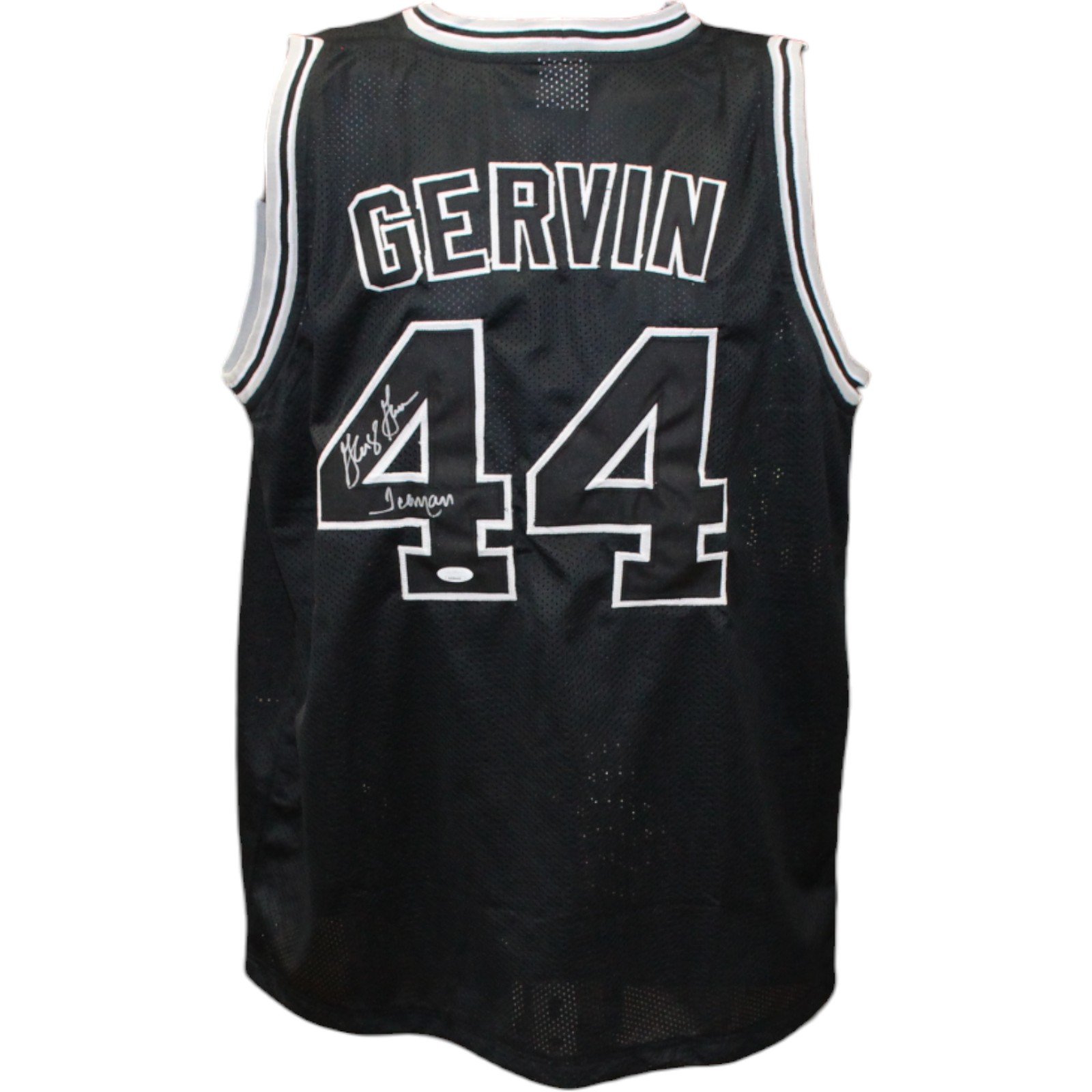 George Gervin Autographed/Signed Pro Style Black Jersey JSA