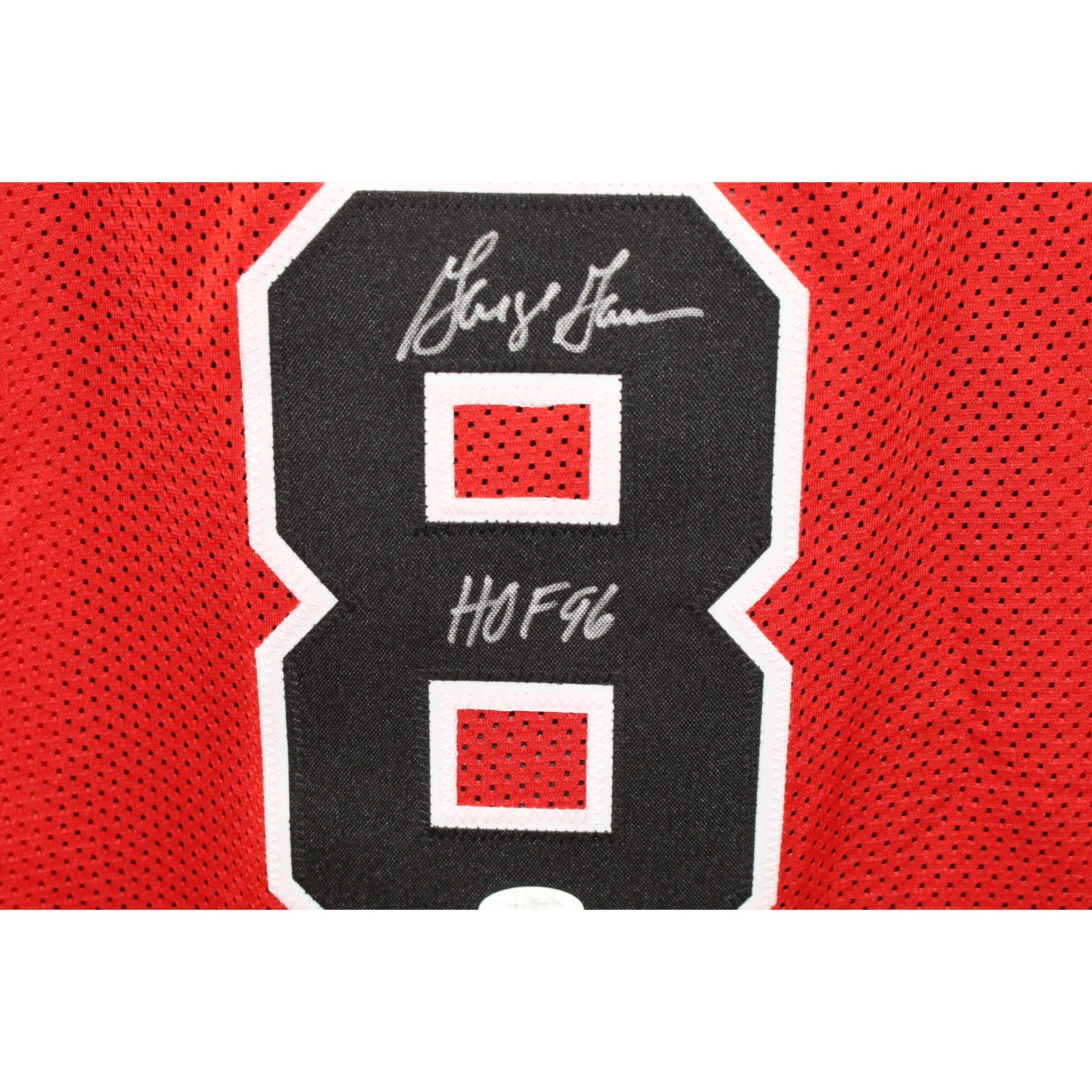George Gervin Autographed/Signed Pro Style Red Jersey JSA