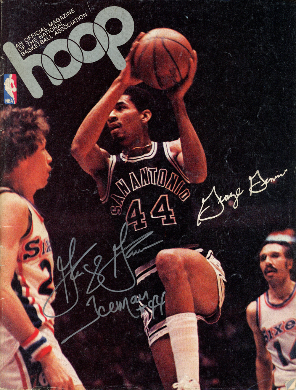 George Gervin Autographed/Signed 1978 Hoop Magazine Iceman Beckett