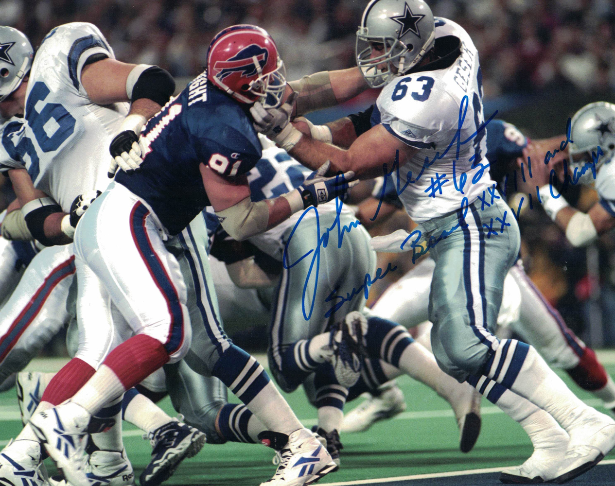 John Gesek Autographed/Signed Dallas Cowboys 8x10 Photo SB Champs 30263
