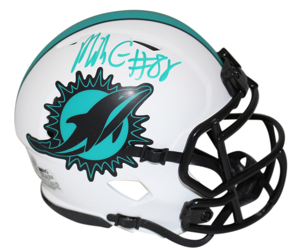 Mike Gesicki Autographed Miami Dolphins Lunar Mini Helmet Beckett
