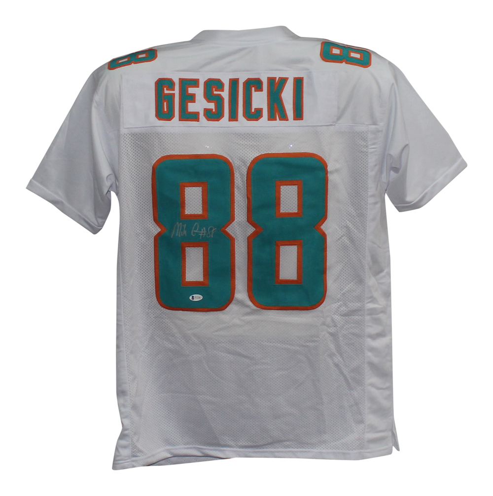 Mike Gesicki Autographed/Signed Pro Style White XL Jersey BAS