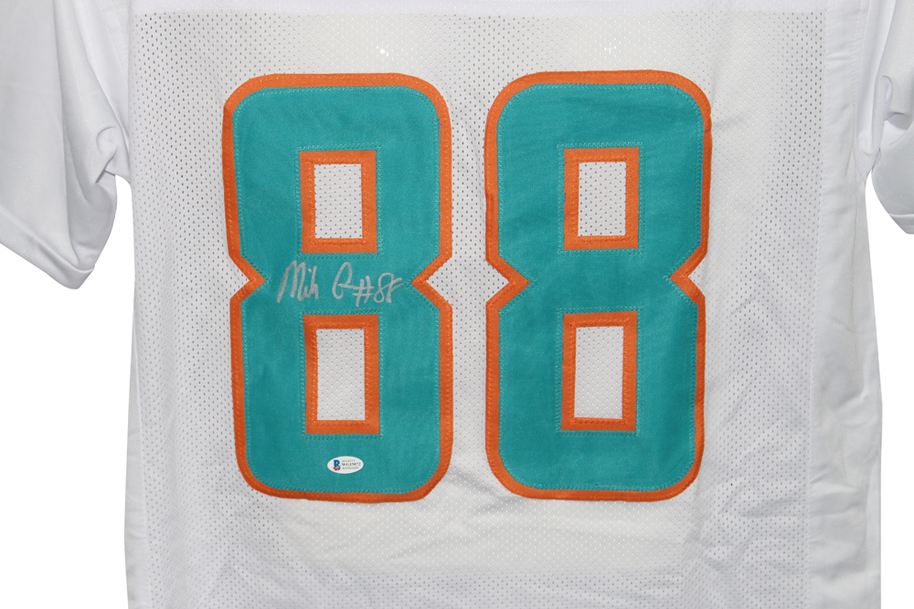 Mike Gesicki Autographed/Signed Pro Style White XL Jersey BAS