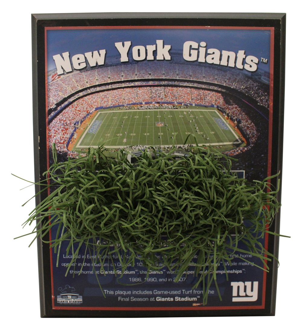 New York Giants Stadium Turf Plaque From Final Season As Is
