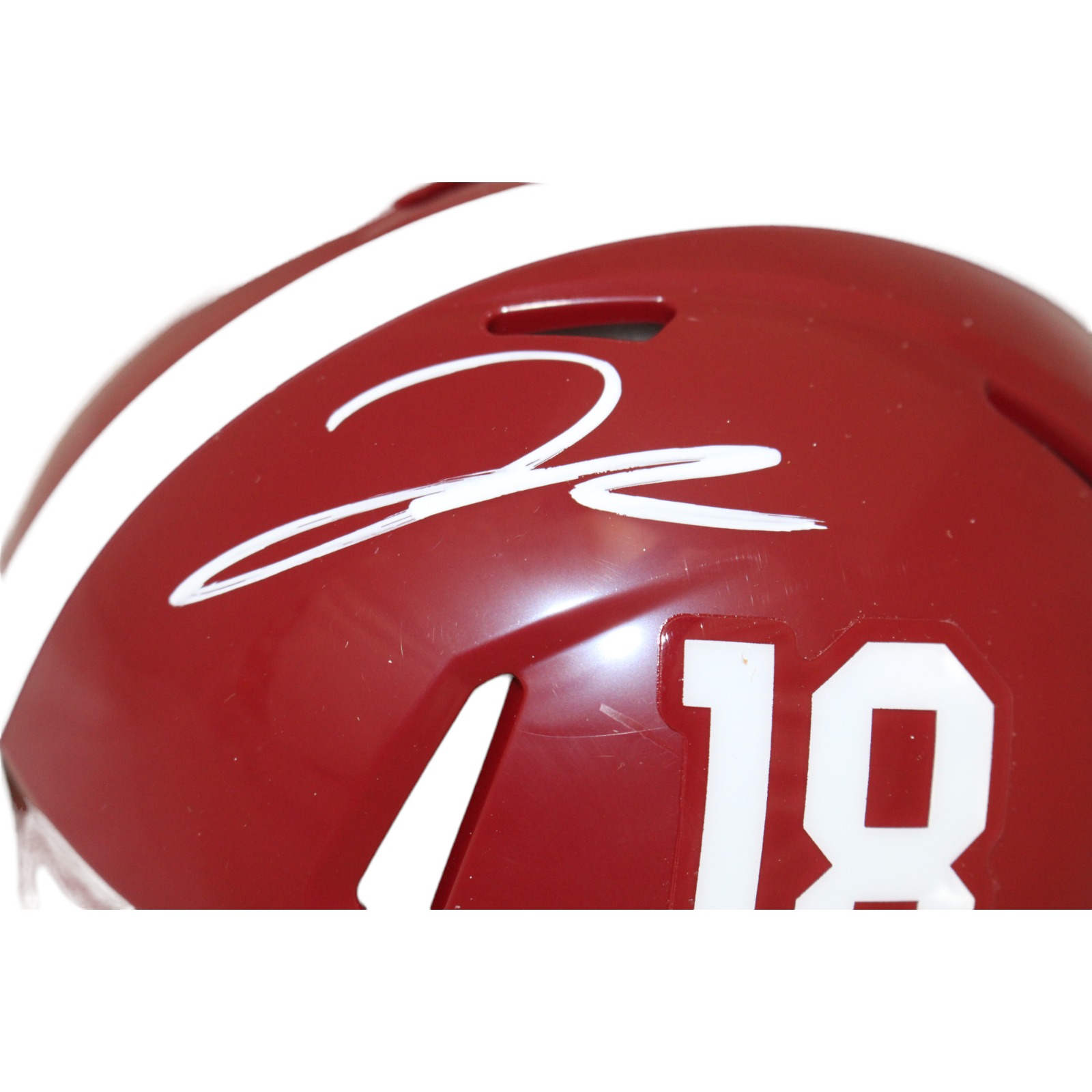 Jahmyr Gibbs Autographed/Signed Alabama Crimson Tide Mini Helmet FAN